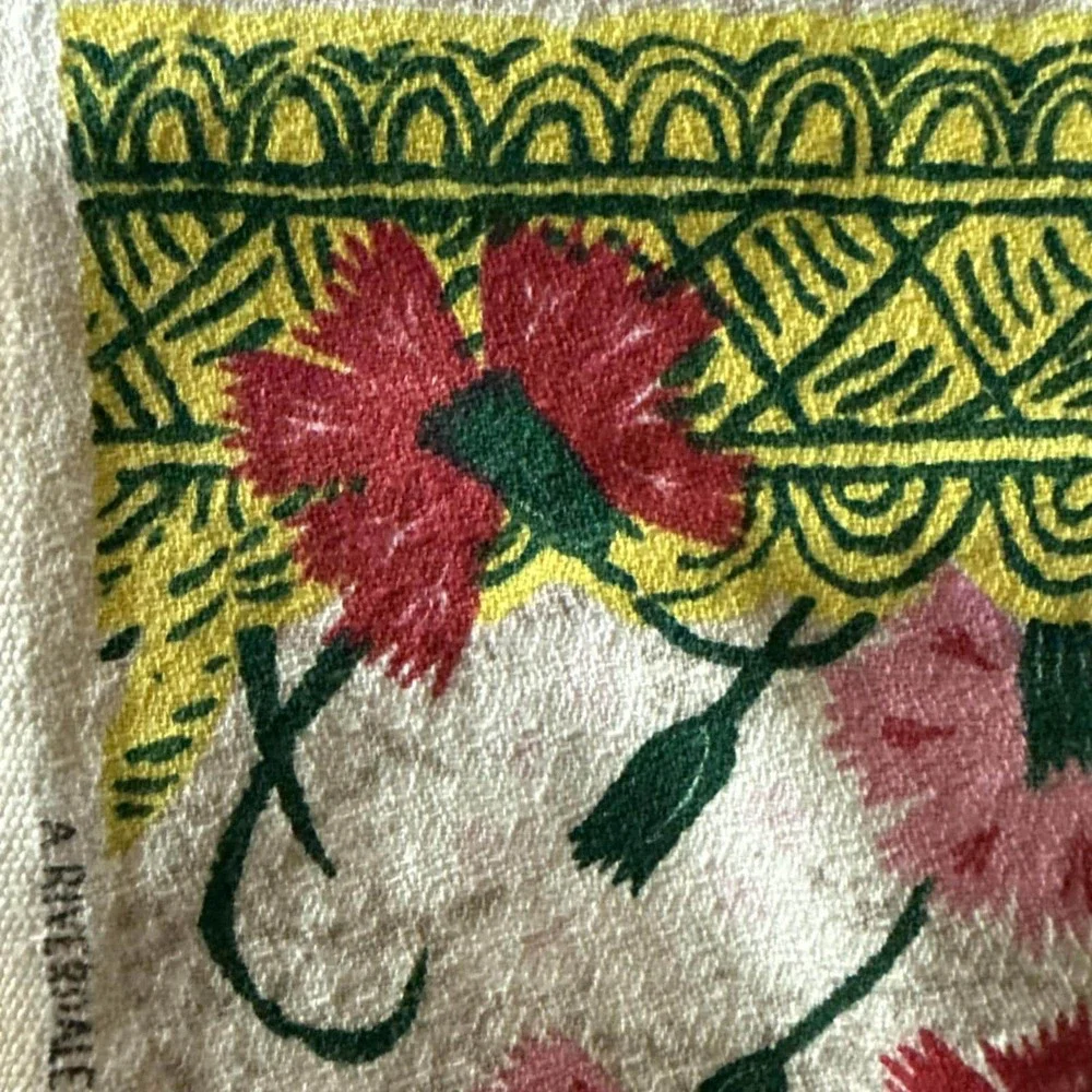 VTG 1952 Riverdale Barkcloth Fabric Panel 23